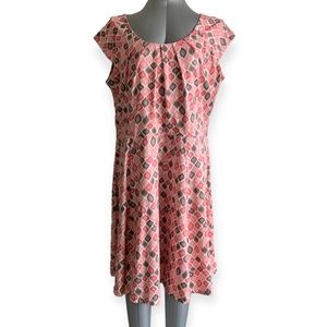 TAIFUN Barbie core Pink/Brown Stretch Dress Size XL